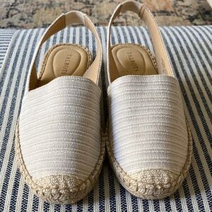 Talbots Women's Textured Cream Slingbacks